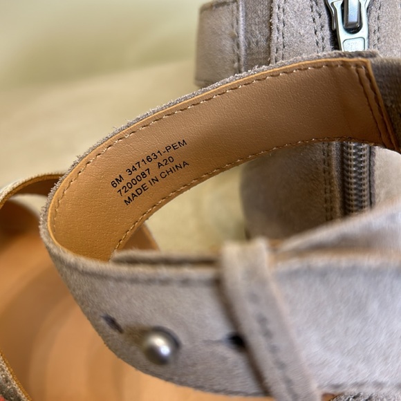 NWOT Frye +Co. women’s leather sandals port 2 . Heal zipper,size 6m.suede ankle - Picture 3 of 7